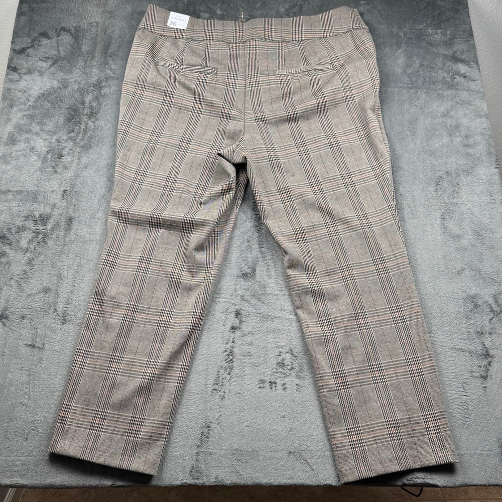 Lane Bryant Ponte Straight Leg Plaid Pants Mid-Rise Size 26 NWT